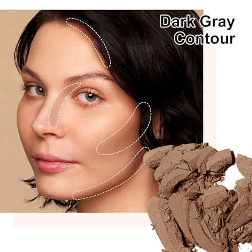 Boobeen Highlighter Contour Makeup Palette Bronzer Blush Highlight Contour Powder Set, Matte and Glow Face Illuminator Highlighter Contouring Palette with Brush - Image 5