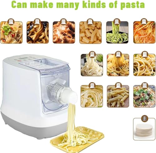 Elektryczna maszynka do makaronu, automatyczna maszyna do robienia makaronu z 13 formami, do 650 g, mikser do ugniatania ciasta mąki, do domowego makaronu, spaghetti, fettucine i penne