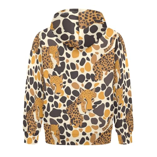 KLL Abstract Leopard Cheetah Skin Shapes Toddlers and Girls' Sweatshirt Crewneck Hooded Pullover Hoodies Kangaroo Pocket2