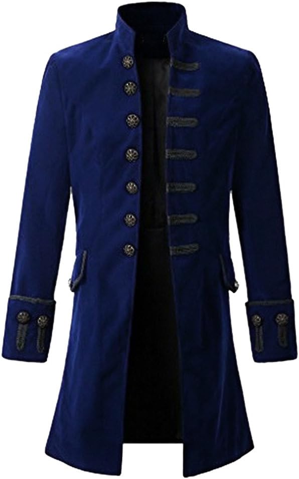 Men's Steampunk Vintage Tailcoat Jacket Gothic Victorian Coat Halloween Uniform Costume