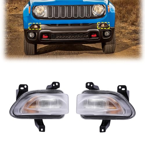 WUSILILU Halogen Left & Right Front Park Turning Signal Lamp Light for Jeep Renegade 2015-2018,Replacement 68256431AA 68256432AA