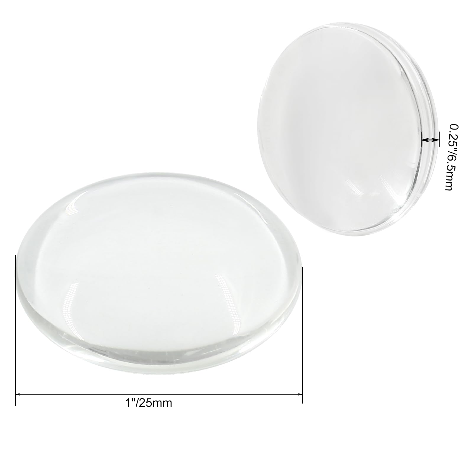 HAUTOCO - 60 Cabochon Rotondi In Vetro Trasparente 25mm | Pasta Per Gioielli Fai Da Te, Cammei, Foto Pendenti, Portachiavi | Forma A Cupola Con Effetto Ingrandente - 4