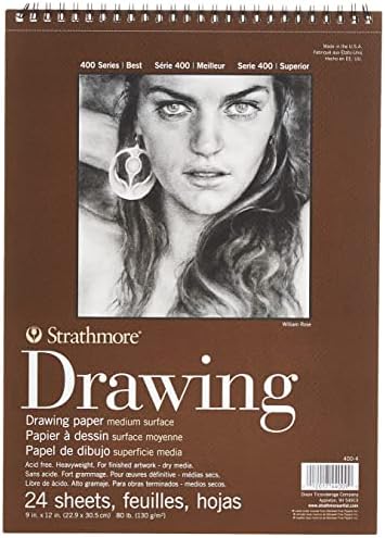 Strathmore 400 Series Drawing Pad, 9"x12" Wire Bound, 24 Sheets