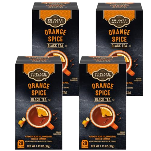 Private Selection Black Tea Orange Spice Caffeine Free 20 tea bags (pack of 4)
