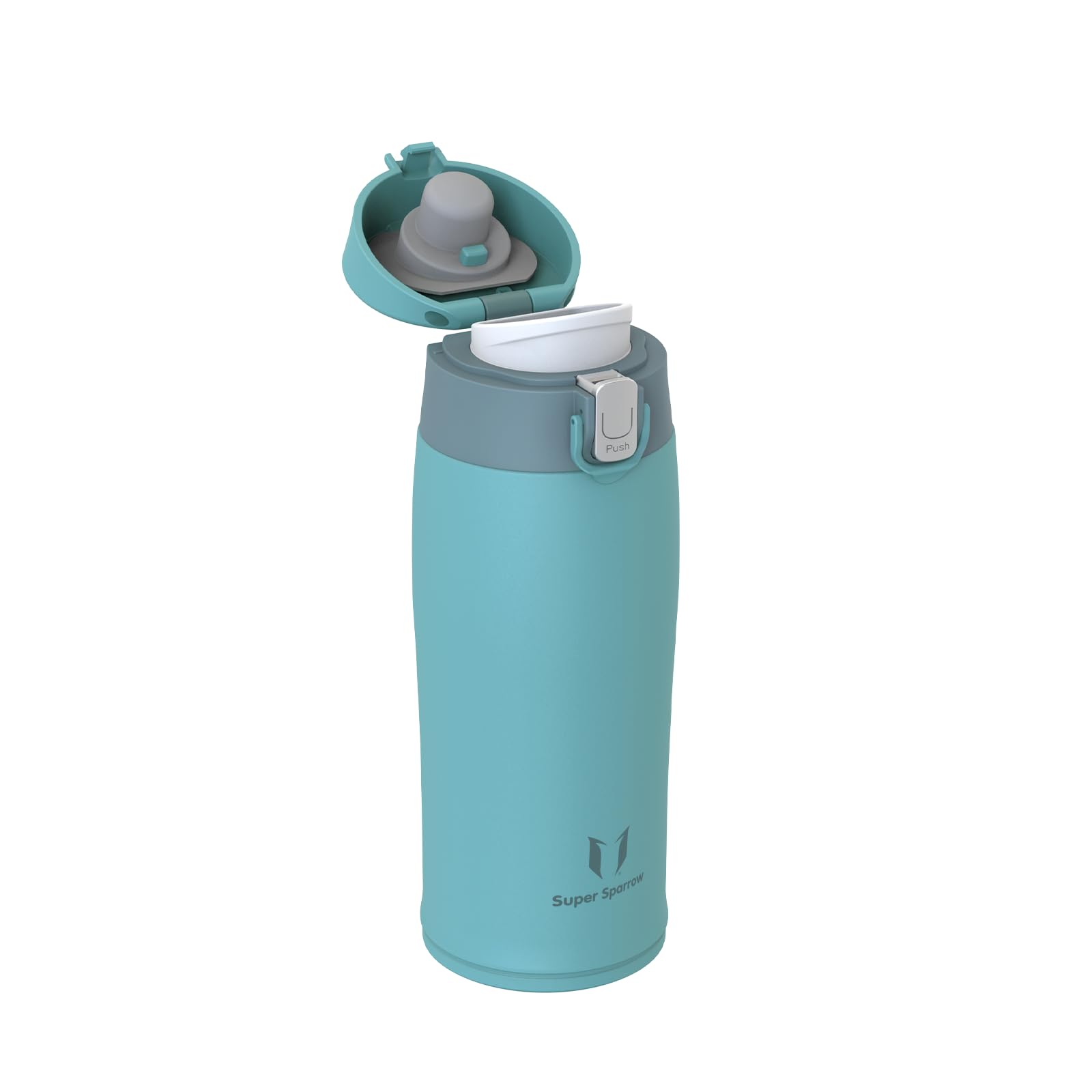 Super Sparrow Borraccia Termica, Acciaio Inox Bottiglia Termica - 350ml, 500ml, 750ml - Senza BPA Tazza Termica, Borraccia Termica per Bambini, Scuola, Sportiva, Bici, Campeggio, Palestra