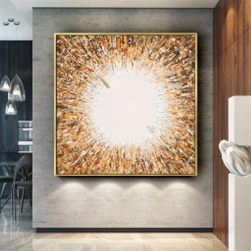 Peinture abstraite sur toile avec cadre intérieur moderne d'artiste