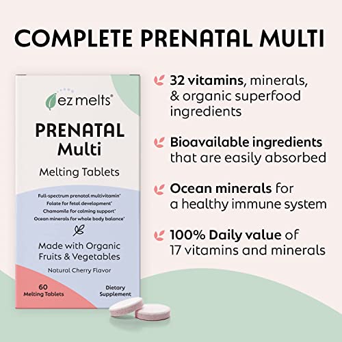 EZ Melts Prenatal Multivitamin Prenatal Vitamins with Iron and