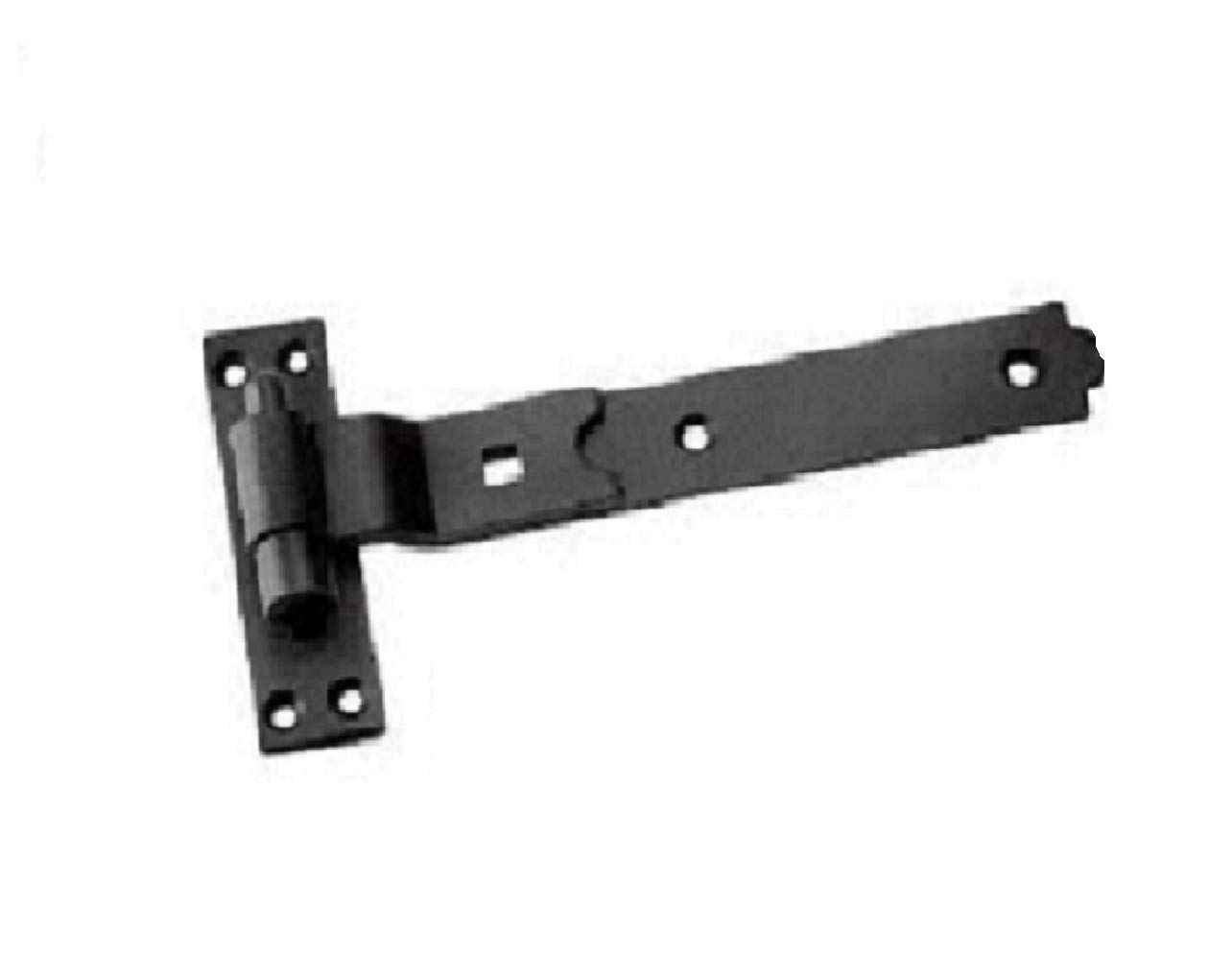 Gate Hinges Cranked 300mm 12" Single Black Heavy Duty Hook and Band Hinge