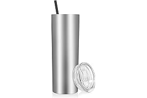 VEGOND 20 oz Skinny Tumbler, Insulated Stainless Steel Tumbler with Lid and Straw