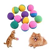 12pcs Palle Morbido in Lattice Colorato Giocattoli Interattivo per Gatto e Cane Giochi da Masticare Palla di Teaser per Gattino