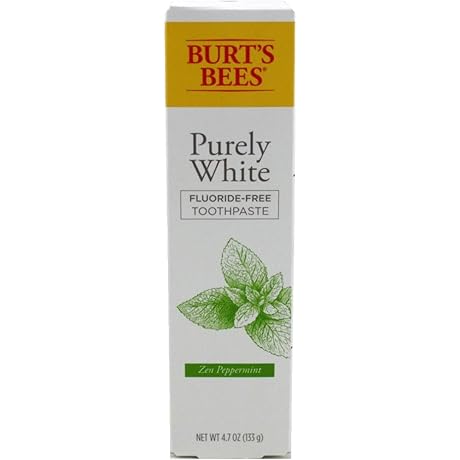 Burt's Bees Toothpaste Fluoride Free, Purely White 4.7 oz, Zen Peppermint
