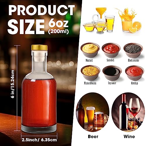 Botellas de licor de vidrio resistente con acabado elegante de 6 oz 3
