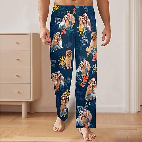 Custom Face Pajama Pants Personalized Mens Sleep Bottoms Funny Photo Printed Pj Casual Pajamas Loose Fit Lounge Pants4