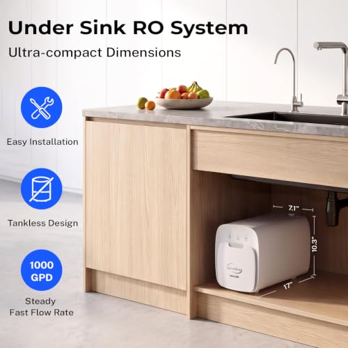 Image of iSpring RO10001F Tankless Reverse Osmosis Water Filter, 8 oz in 6 Seconds