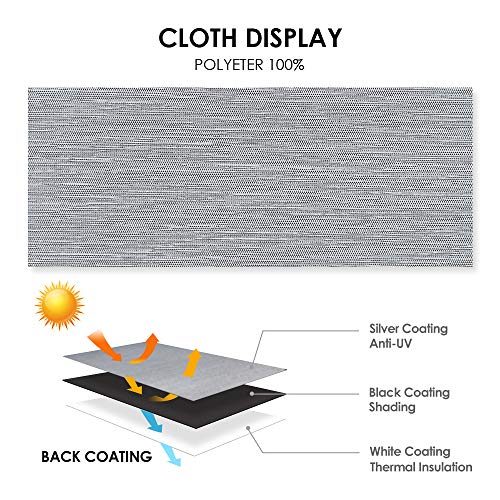 Allbright Striped Jacquard 100% Blackout Window Shades Uv Protection Window Blinds For Windows Thermal Insulated Fabric 72''H Roller Shades For Home Office, Easy To Install (Gray, 23'') #TOP3