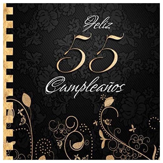 Feliz 55 Cumpleaños: Libro de Visitas I Elegante Encuadernación en Oro y Negro I Para 90 personas I Para Deseos escritos y las Fotos más bellas I Idea de regalo de 55 años