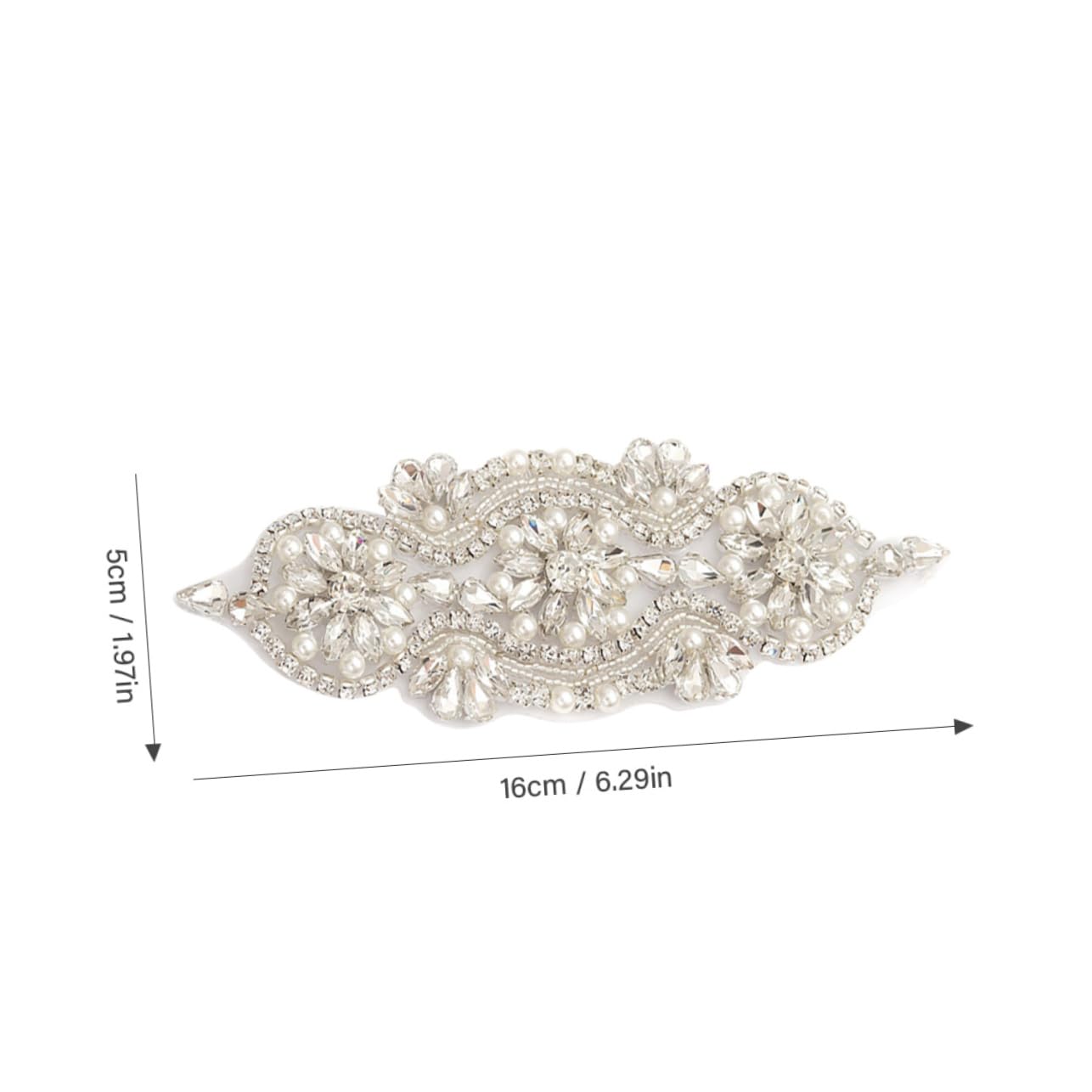 STOBOK 2 Pezzi Di Perle Appliqué Fornitura Di Nozze Applique Da Sposa Cintura Strass Applique Vestito Cucito Vestito Cintura Patch Da Sposa Sash Patch Strass Fascia