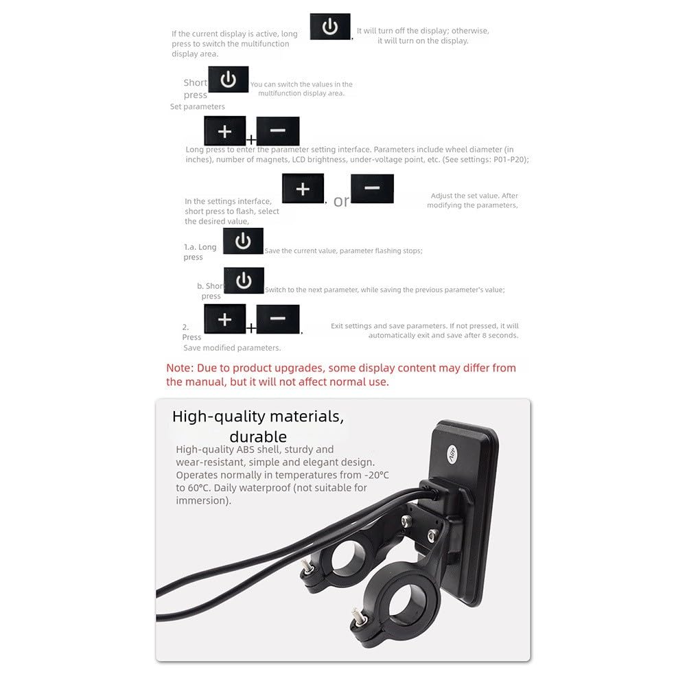X3 Connettore a 5 pin Display LCD a colori per bici elettrica da 24 V 36 V 48 V, custodia in ABS, schermo in acrilico, adatto per manubri da 22,2 mm, 25,4 mm, 28,6 mm, nero