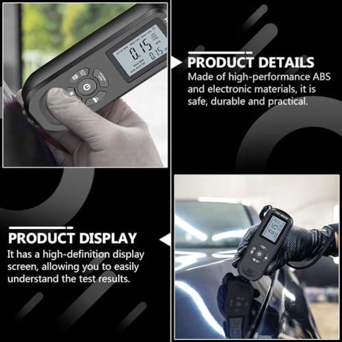 VICASKY Medidor de Espesor de Recubrimiento Portátil para Pintura Automotriz, Alta Precisión, Digital, para Coches, Construcción y Profesionales Automotrices, 3 Unidades miniatura 6