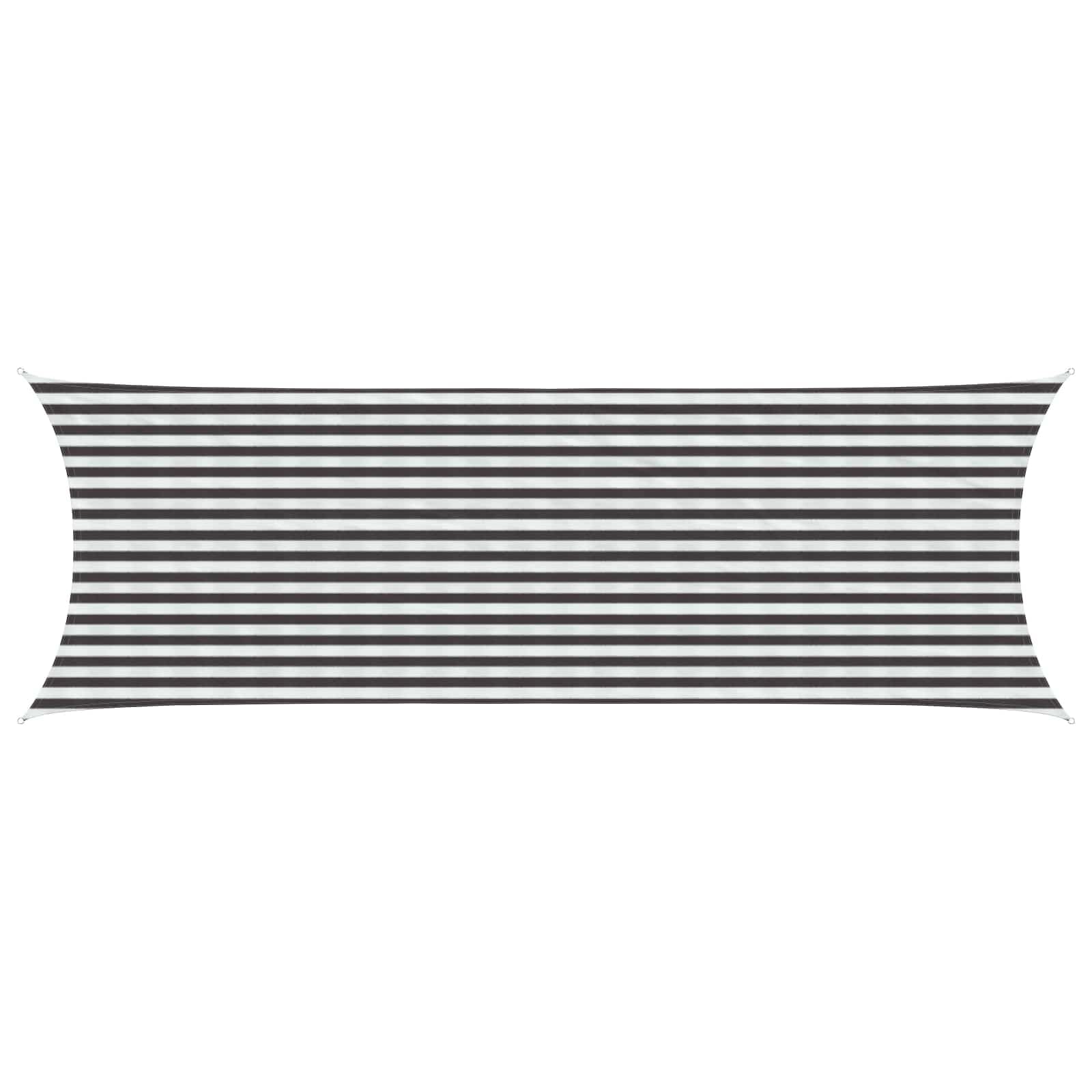 Voile d'ombre anthracite et blanc en HDPE résistant avec œillets de fixation