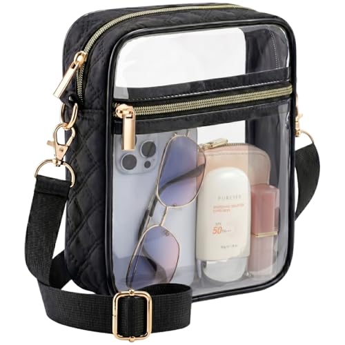 Image of PACKISM Clear Bag for Stadium Events - Clear Purses for Women Transparent Crossbody Messenger Bag for Concerts Game Day