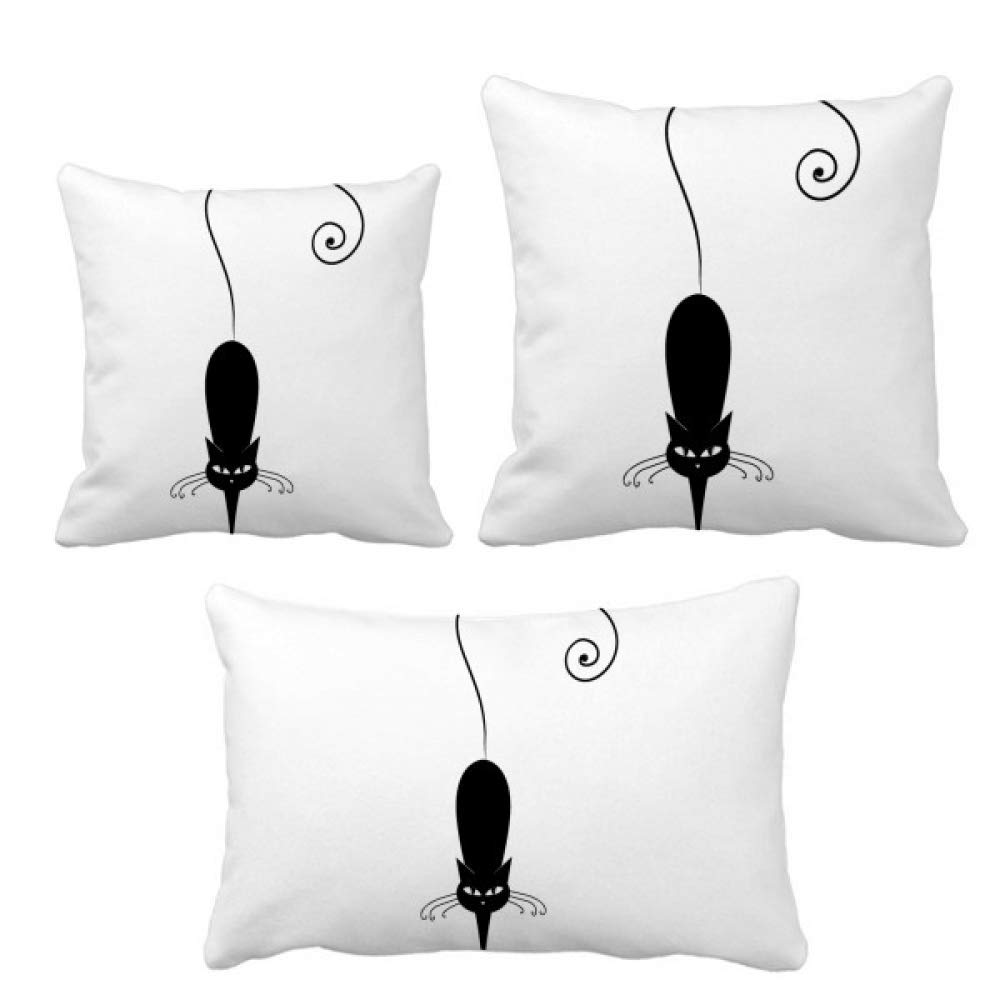 Housse de coussin chat noir DIYthinker taie décoration salon canapé
