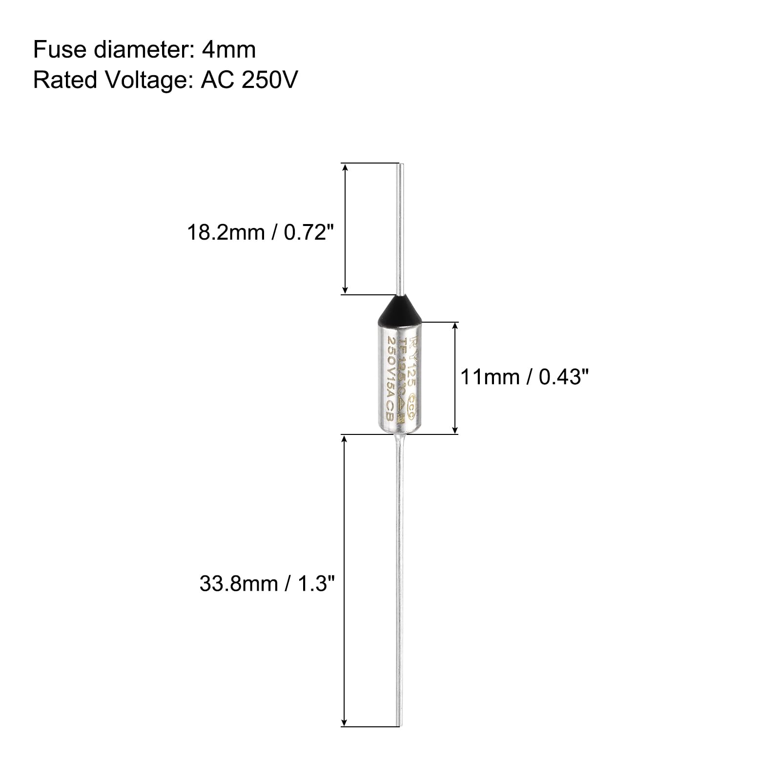 QUARKZMAN 6 sztuk metalowych bezpieczników temperaturowych RY125 125 °C 257°F 15 A 250 V wyłącznik temperatury do silnika, transformatora, elektrycznych, przemysłowych urządzeń gospodarstwa domowego