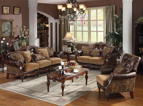 Brand 4-Piece Formal Living Room Set: Luxury Sofa, Loveseat, Sing...