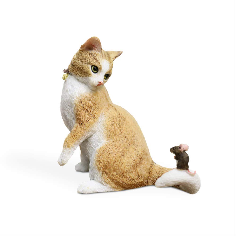 Figurine de chat simulé et sa souris en résine, le cadeau nouveauté idéal