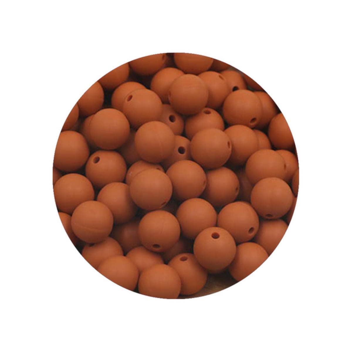 ASTARON 100 pezzi 15mm perline in silicone per la creazione di portachiavi, perline di gomma rotonde giallo ocra per bracciali artigianato penne con perline Forniture per la creazione di gioielli