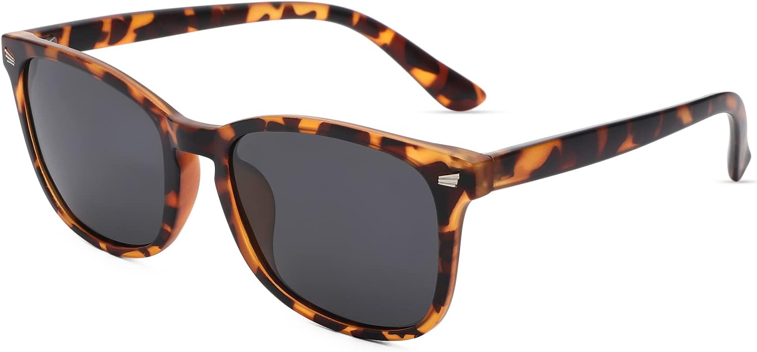 Polarized Kids Sunglasses UV 400 Protection for Girls Boys Classic Retro Style Toddler Shades Age 3-12, A1 Matte Leopard / Grey Lens, Medium