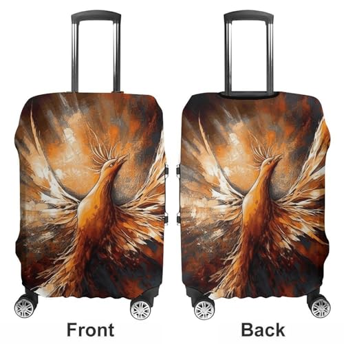 Abstract Phoenix Luggage Cover, Elastic Luggage Protector Fits 19-32in Suitcases, Washable & Anti-Scratch Suitcase Cover for Men Women M3