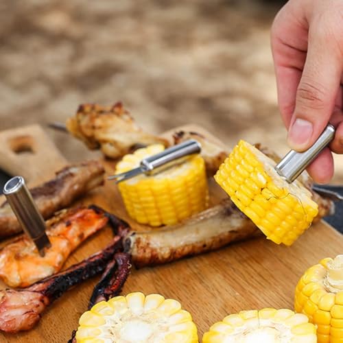 Set de 7 piezas para parrilla en acero inoxidable con mango de madera miniatura 7