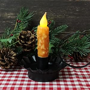 CVHOMEDECO. Real Wax Hand Dipped Battery Operated LED Timer Taper Candles Rustic Primitive Flameless Lights Decor, 4-3/4 Inch, Orange, 2 PCS in a Package CVHOMEDECO Real Wax Hand Dipped Battery Operated LED Timer Taper Candles Rustic Primitive Flameless Lights Decor 4 34 Inch Orange 2 PCS in a Package
