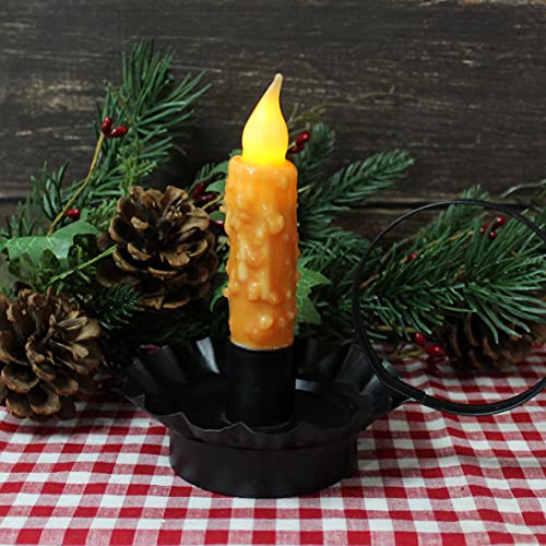 CVHOMEDECO-Real-Wax-Hand-Dipped-Battery-Operated-LED-Timer-Taper-Candles-Rustic-Primitive-Flameless-Lights-Decor-4-34-Inch-Orange-2-PCS-in-a-Package CVHOMEDECO Real Wax Hand Dipped Battery Operated LED Timer Taper Candles Rustic Primitive Flameless Lights Decor 4 34 Inch Orange 2 PCS in a Package