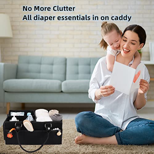 Baby-Diaper-Caddy-Organizer-for-Girl-Boy-Large-Nursery-Storage-Bin-Basket-Portable-Holder-Tote-Bag-for-Changing-Table-and-Car-Baby-Shower-Gifts-Newborn-Essentials-Baby-Registry-Must-Haves-Items-black