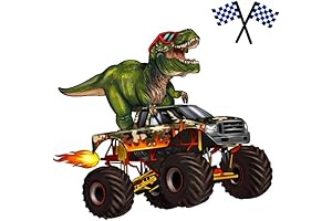 Thrilling Monster Jam Bedroom Decor: Giant Dinosaur Truck Wall Decals for Boys' Rooms