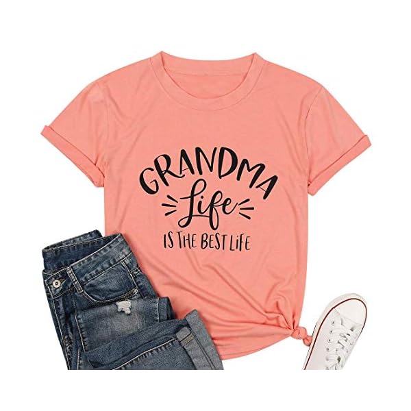 Womens-Grandma-Life-is-The-Best-Life-T-Shirt-Funny-Letter-Print-Blessed-Nana-Gift-Shirts-Short-Sleeve-Tops-Tee Womens Grandma Life is The Best Life T Shirt Funny Letter Print Blessed Nana Gift Shirts Short Sleeve Tops Tee Orange