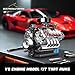 Mould King 10171 V8 Engine Model Kit, Mini V8 Engine Kits That Runs, Build Your Own Car Model Engine with Motor, Collectible Building Blocks for Adults, DIY STEM Construction Toys for Display