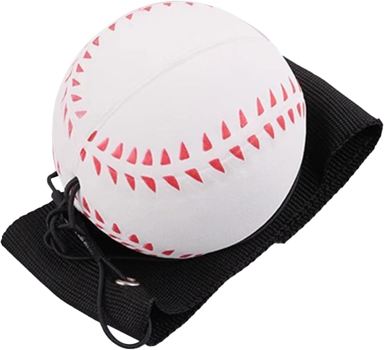 Nlinlin 1 Pc White Wrist Return Ball, Sports Wrist Balls on a String, Rubber Rebound Bouncy Wristband Balls on Elastic String Sports Reaction for Wrist Exercise or Play Tennis, Baseball（2.36 in）