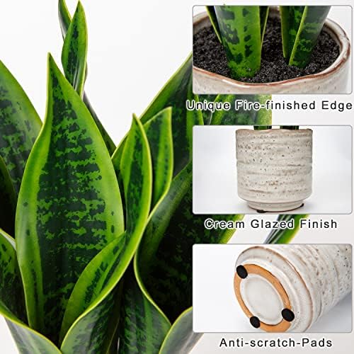 Sztuczny wąż, sztuczne rośliny w doniczkach ceramicznych, sztuczna roślina Sansevieria, sztuczne rośliny, do wnętrz, dekoracyjna sztuczna roślina do domu, łazienki, sypialni, biura, dekoracja, 31 cm