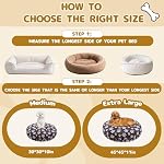 BALAPET Couvertures de lit pour chien lavables Couverture de lit rond imperméable de remplacement pour chien souple Couverture avec belle impression de patte de chien et double-sidable design,Cover only (Brown,45 * 45 * 11in)