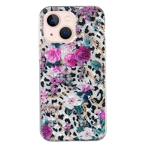 Lyxigt TPU-skydd för iPhone 13 mini - Leopard & Blommor