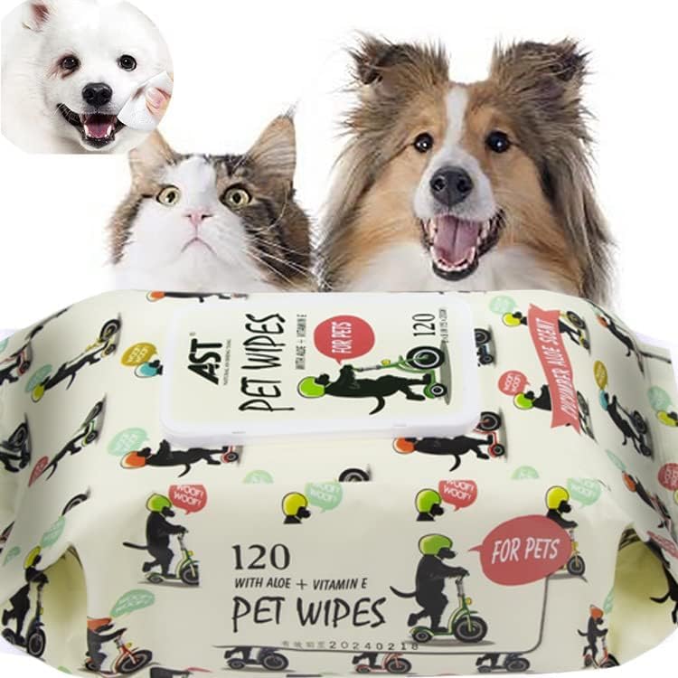Pet Wipes, Dogs Cats Cleansing & Deodorizing Anal Gland Hygienic Wipe​, Plant-Based Aloe Vera/Nature Hypoallergenic,Deodorizing Grooming Pet Wipes for Paws, Eye,Body and Butt Cleaning (120 - Count) (B0CKBRVRB6) Amazon Price History, Amazon Price Tracker