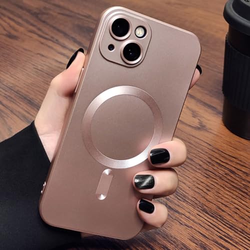 Couverture de pare-chocs magnétique rose pour iPhone 11 antichoc et compatible charge sans fil