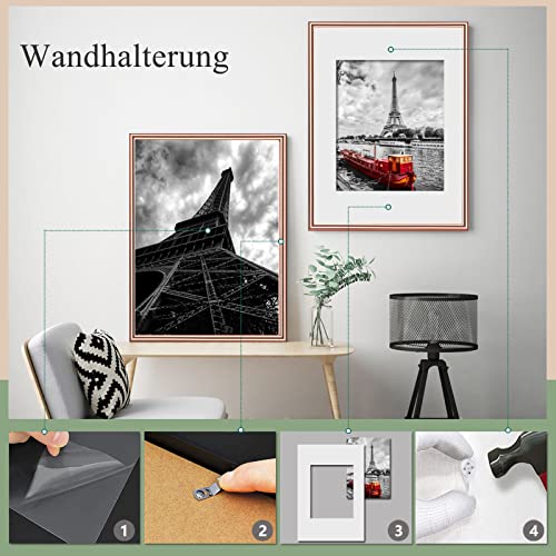 Dmyifan Set of 5 Gold A4 21x29.7 cm Modern Animal Themed Picture Frames with Plexi Glass and MDF Back - Image 3