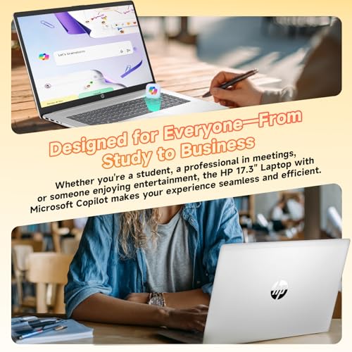 Image of HP 17.3 inch Laptop, Intel Core i3-N305, 16GB RAM, 512GB SSD, Windows 11 Pro, HD+ Anti-Glare Display, Wi-Fi 6, USB-C, Up to 9.5 Hours Battery, Business & Student Laptop