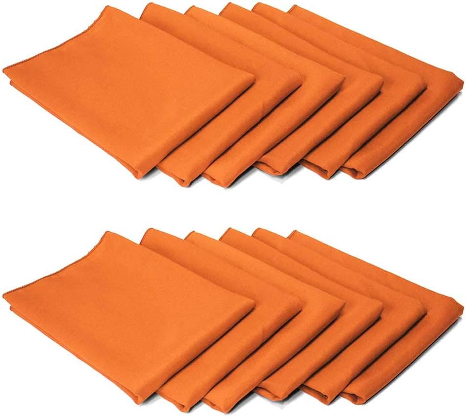 TableLinensforLess 17x17 Inch Polyester Cloth Napkins, Set of 12 (Pumpkin Orange) : Home & Kitchen