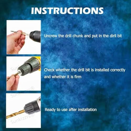 Image of Sunkizzrs 13-Pcs HSS Titanium Coated Drill Bit Set 1 /4 inch Hex Shank(1.5-6.5mm) - Quick Change Design Drill Power Tool for Wood /Plastic /Soft Metal (Pro+) (13)