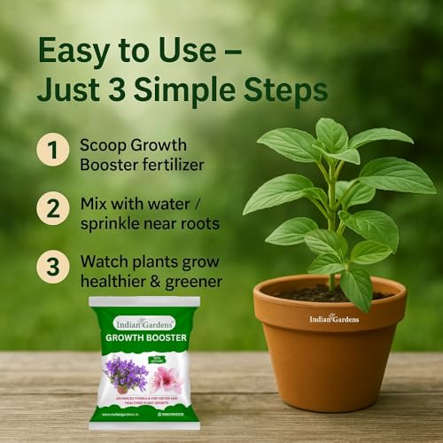 Image of Indian Gardens - Growth booster | Leaf growth enhancer | Organic growth booster | Vegetable growth fertilizer | Tree growth enhancer | Stronger roots fertilizer (400 Grams)